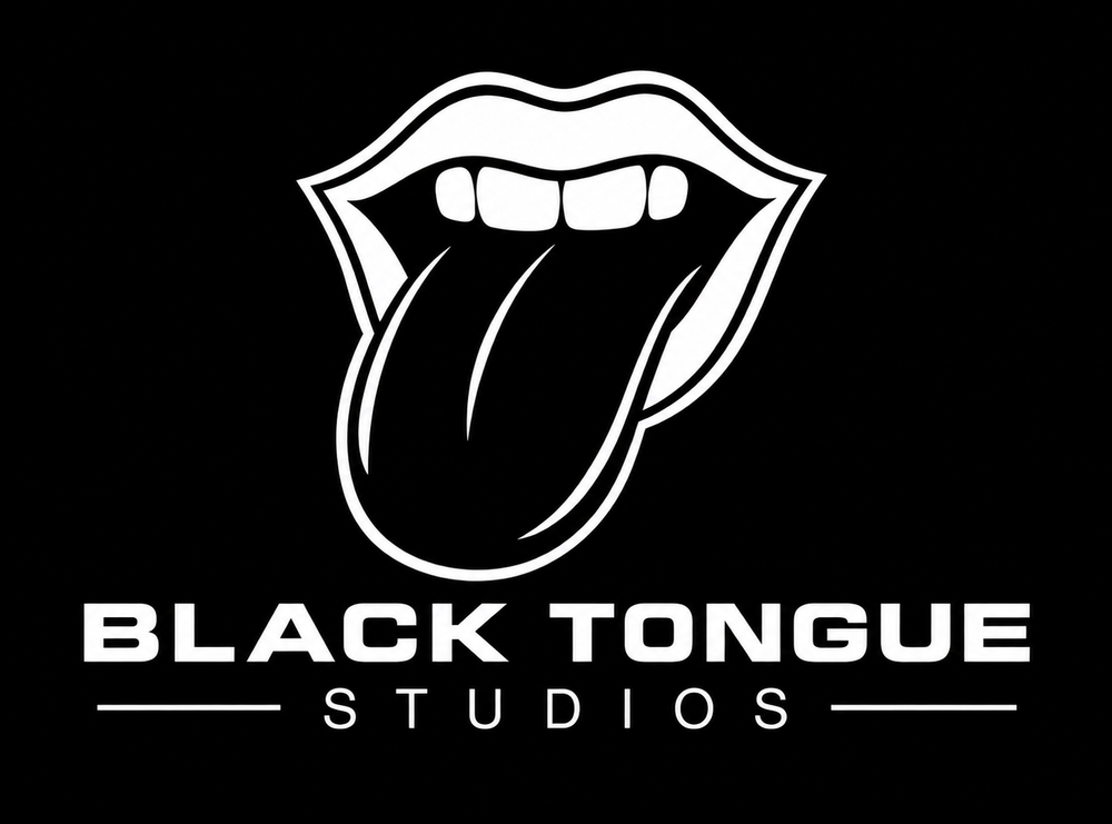 Black Tongue Studios logo: a mouth with its tongue stuck out